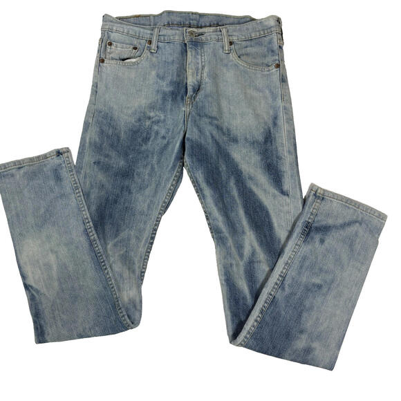 Levi’s 510 Jeans 30x32 Light Wash Skinny Fit Stretch Denim Distressed Label - Picture 1 of 15